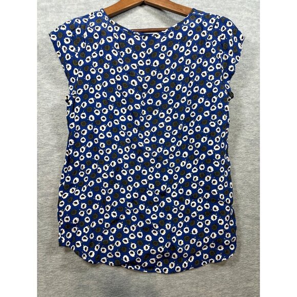 Boden Women's Floral‎ Print Blouse US 8 Blue & White Casual Summer - Picture 4 of 5